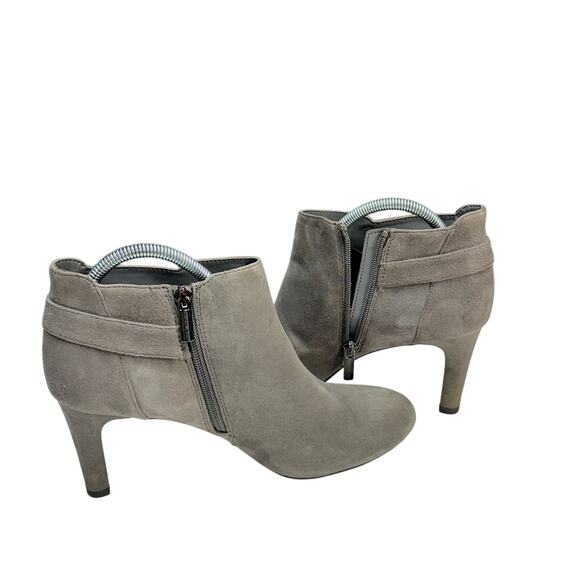 Bandolino Layita Gray Suede Pump Heel Ankle Booties Women 10 - Picture 6 of 8